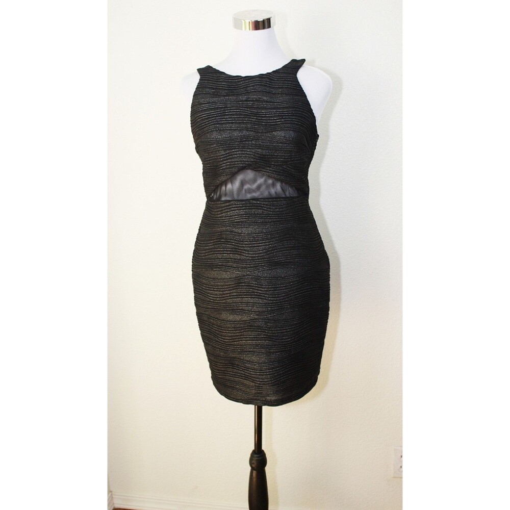Goth Dark Fairy HAILEY LOGAN By ADRIANA PAPEL Mini Bodycon Dress Sz. M LBD #03
